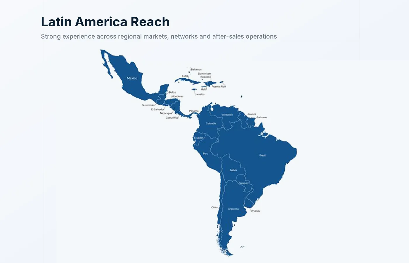 Mapa estilizado de Latinoamérica que representa experiencia regional